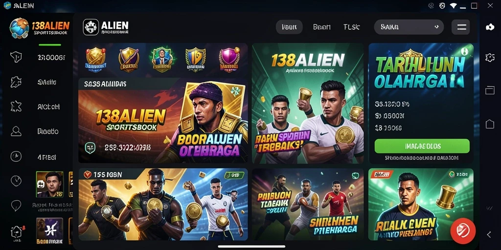 Tampilan utama 138ALIEN dengan berbagai opsi taruhan olahraga.