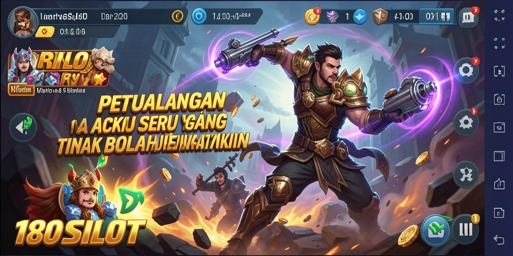 Tangkapan layar utama menunjukkan gameplay mendebarkan di 180SLOT.