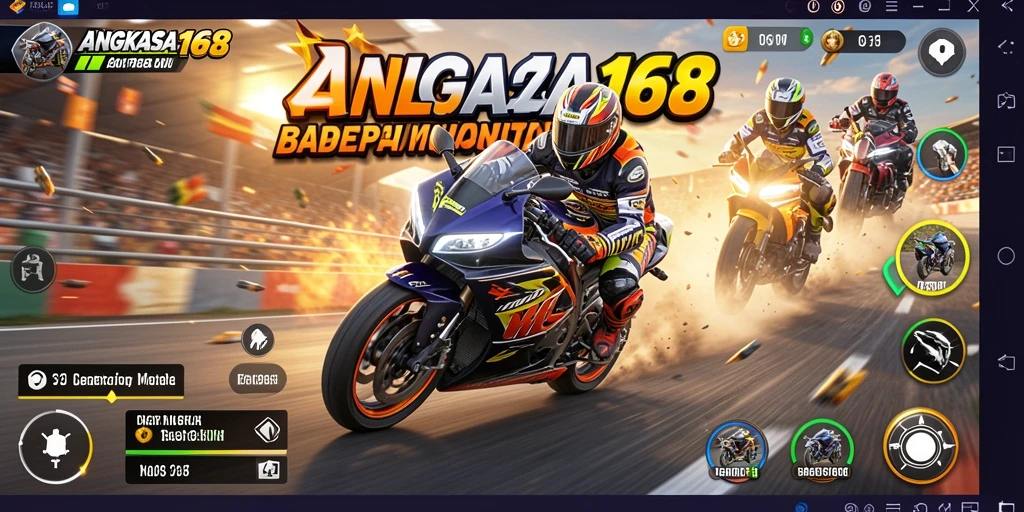 Gameplay mendebarkan di ANGKASA168 dengan balapan motor yang penuh aksi.