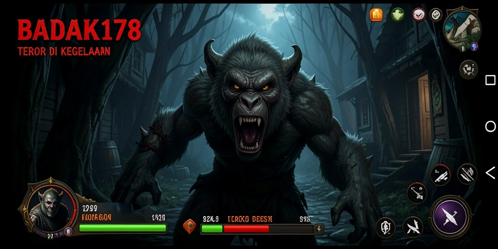 Screenshot BADAK178 menampilkan momen mencekam dengan suasana kegelapan yang mendominasi.