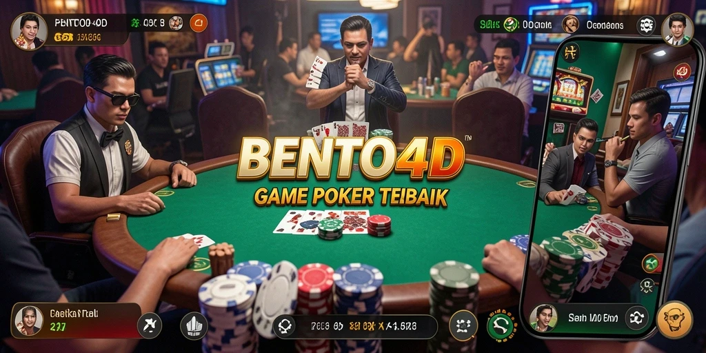 Screenshot gameplay BENTO4D yang menampilkan aksi poker yang seru.