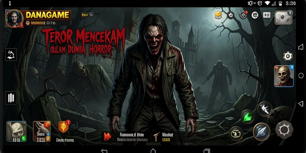 Screenshot gameplay yang menampilkan suasana horror mencekam.
