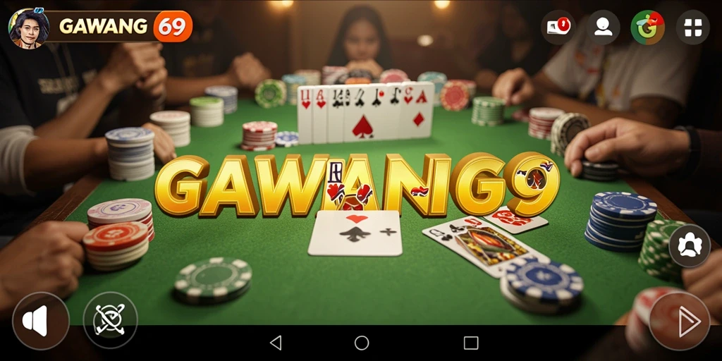 Gameplay seru GAWANG69 dengan teman-teman di meja Gaple.