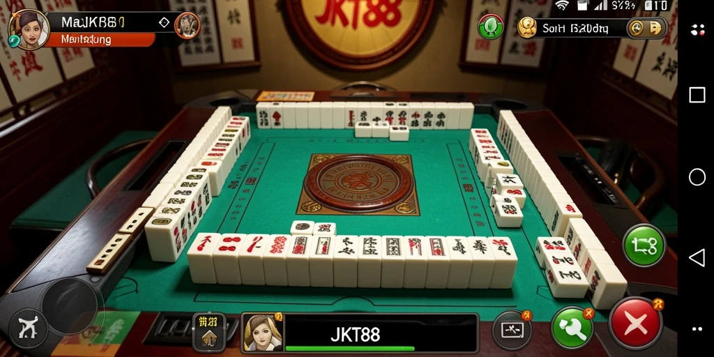 Tampilan gameplay menarik dari JKT88 dengan elemen Mahjong.
