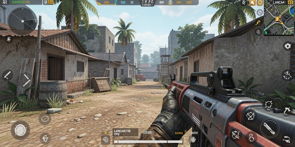 Screenshot LANCAR138 menampilkan adegan pertempuran intens dalam game TPS.