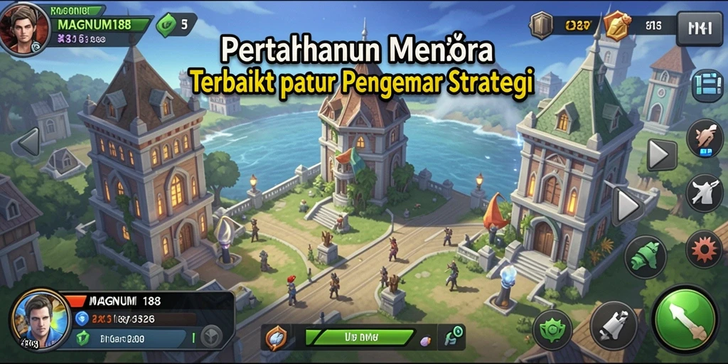 Tampilan aksi seru dari gameplay Tower Defense MAGNUM188.