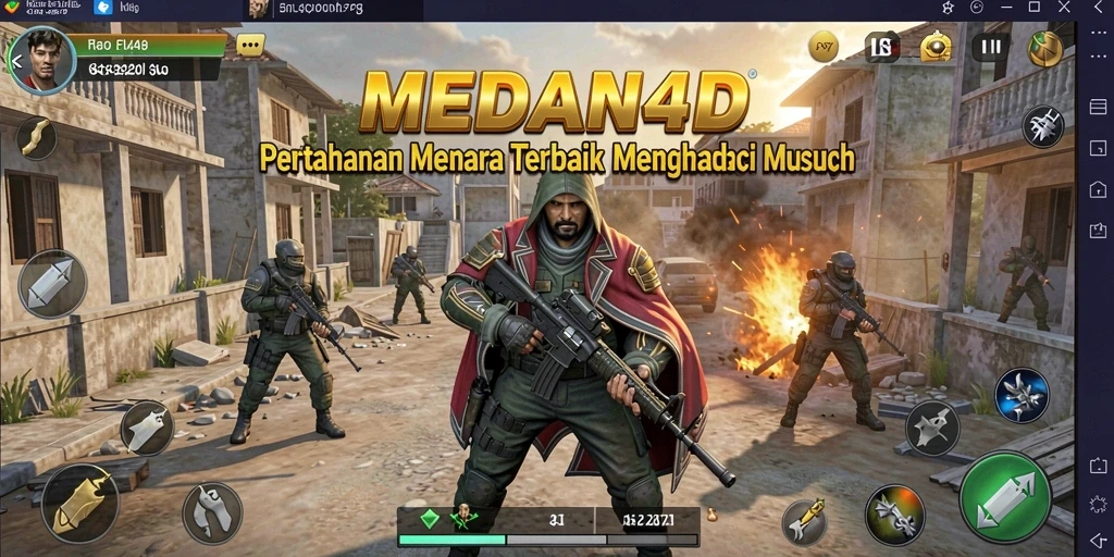 Tangkapan layar gameplay MEDAN4D yang menampilkan aksi Tower Defense yang seru.