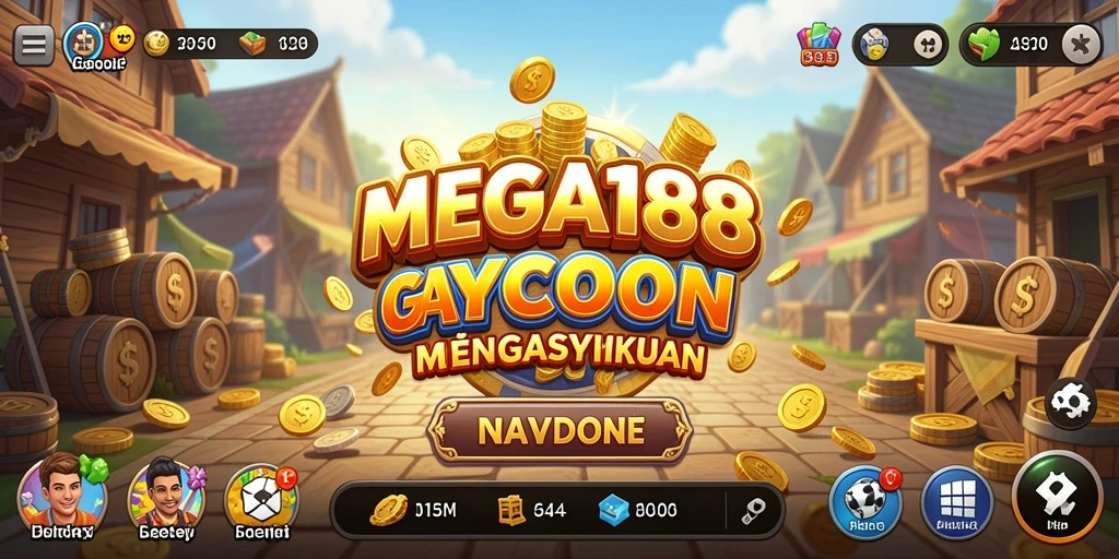 Screenshot gameplay MEGA188 dengan suasana bisnis yang dinamis.