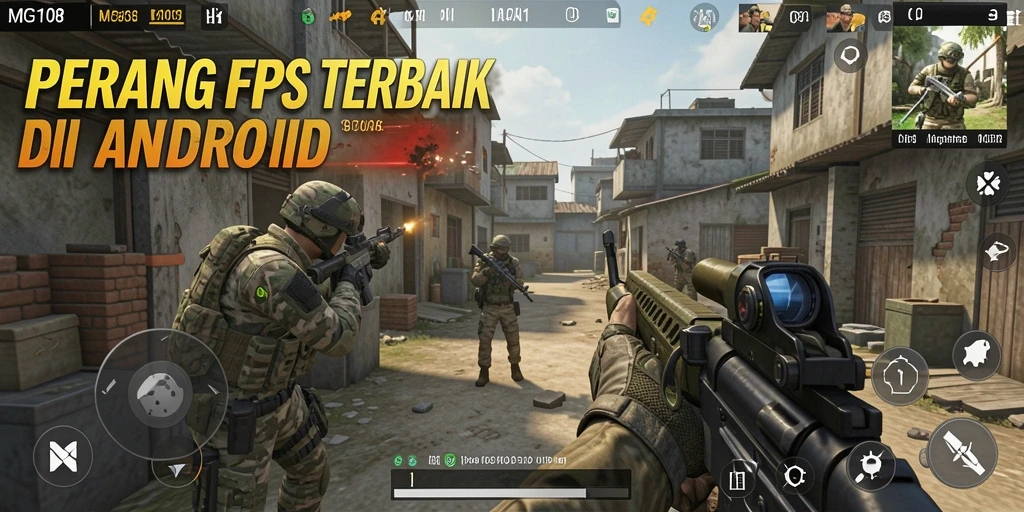 Screenshot gameplay MG108 yang penuh aksi pertarungan FPS.