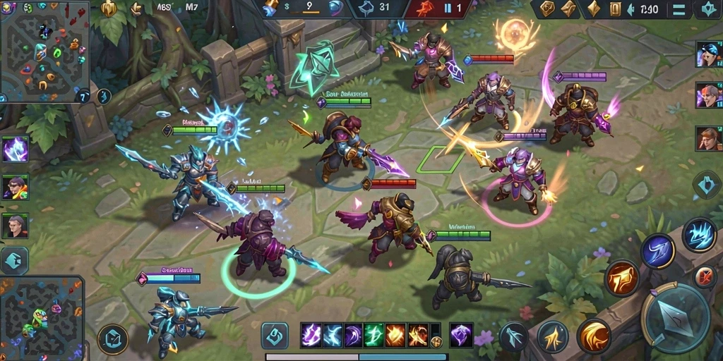 Screenshot MPOID menampilkan aksi seru di arena MOBA.