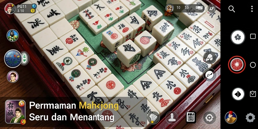 Gameplay PG11 yang seru menampilkan tantangan Mahjong yang mendebarkan.