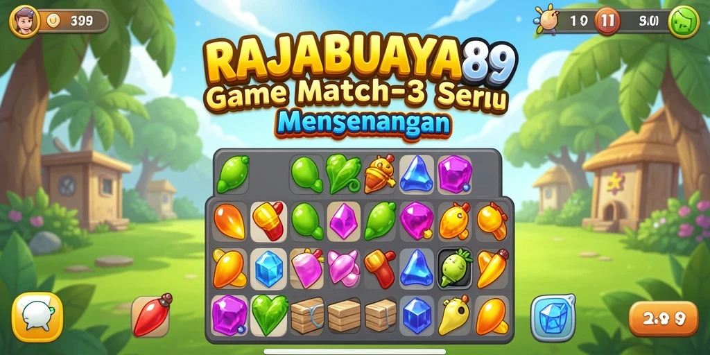 Screenshot gameplay RAJABUAYA89 yang menunjukkan keseruan mencocokkan objek.