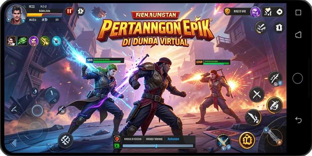 Screenshot utama RR33 menunjukkan aksi pertarungan yang intens dan karakter yang beragam.