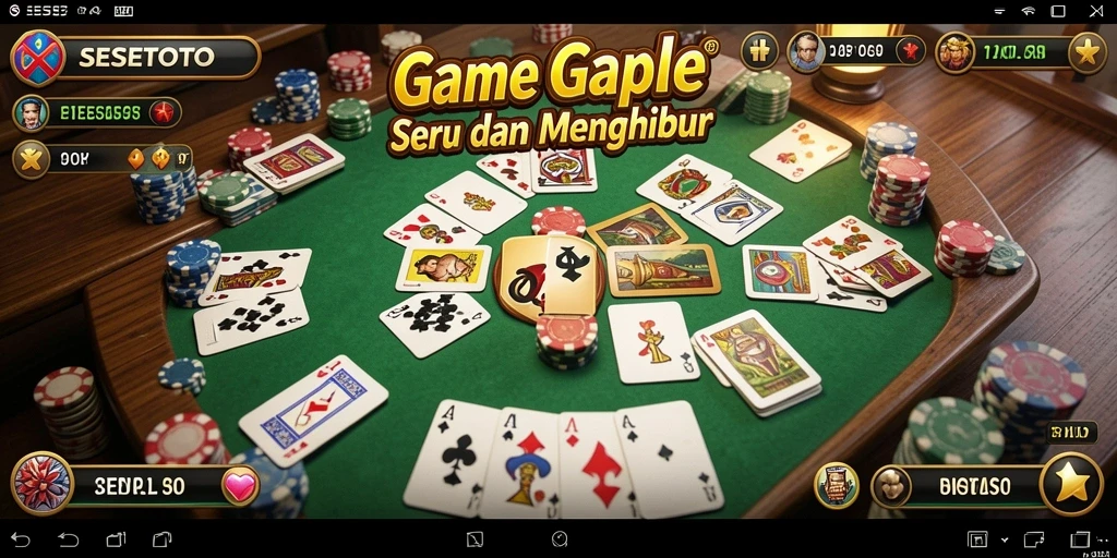 Tangkapan layar gameplay SESETOTO menampilkan suasana bermain Gaple yang seru.