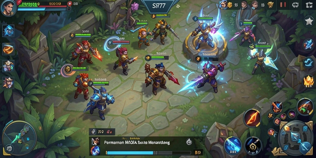 Tampilan gameplay pertempuran tim yang mendebarkan di SR777.