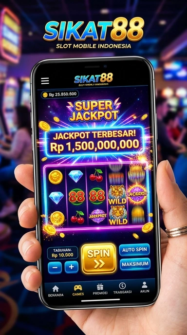 Screenshot aplikasi sikat88 menampilkan berbagai kategori yang tersedia.